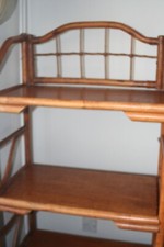 Vintage Shelving Unit Rustic Rattan Cane Bamboo 4 Tier Display Elegant Bargain !