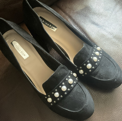 Primark black suede block - block, heel