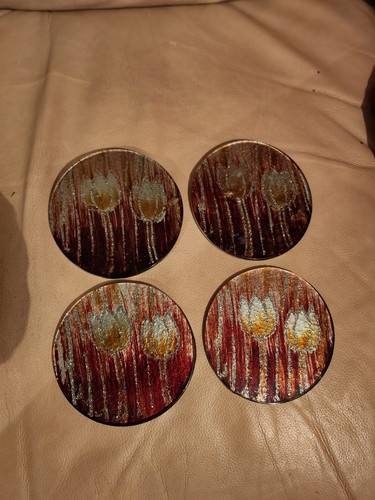 Set glass coasters - of, 4