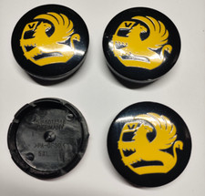 4X Vauxhall Alloy Wheel Centre Cap Hub Center Caps 56mm 5.6cm Black / Yellow UK