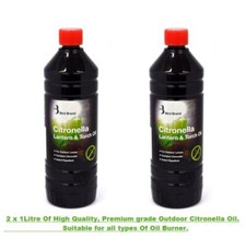 2 x Bird Brand Citronella Lamp lantern And Torch Oil 1 Litre