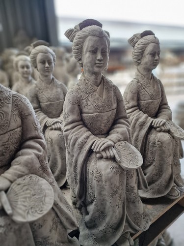 Stone japanese geisha girl - geisha, on