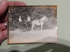 ENGLISH GIG PONY CART    HORSE EQUESTRIAN    PHOTOGRAPH  10 X 7 CM SEPIA  1905 E