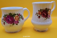 ? VINTAGE MURPHY’S MUGS FINE BONE CHINA – FLORAL ROSE DESIGN – ENGLAND 