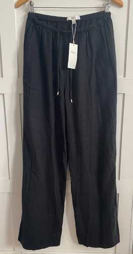 Linen trousers 10 - trousers, black