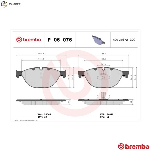 Brake pad set disc - disc,