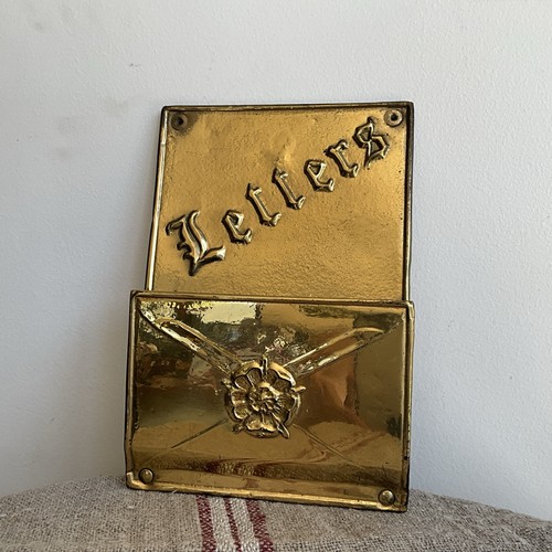 Brass art nouveau letter rack - nouveau,