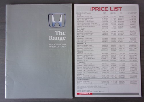 Honda range orig 1988 - orig, mkt