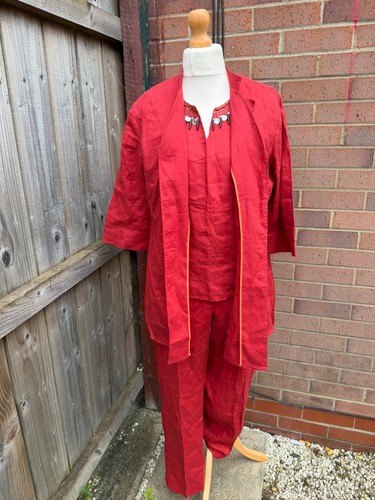 Hucke woman red linen vintage - woman,