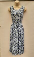 MONSOON TEA DRESS,FIT & FLARE,WW2,40S,50S,60S,70S,80S VINTAGE LOOK,BLUE,SIZE 10