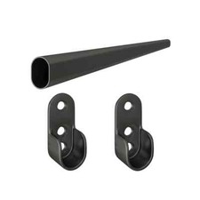 Wardrobe rod black oval rod