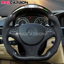 Real Carbon Fiber Alcantara LED Steering Wheel for BMW E90 E92 330i 335i w/Trim