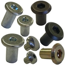 M6 Connector Bolt Cap Nuts Zinc Gold Bronze Black Allen Key Head Furniture Caps