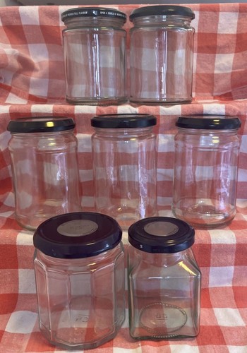 Empty jam jars clear - empty, clean