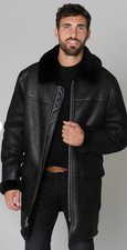 Shearling coat men real - coat,