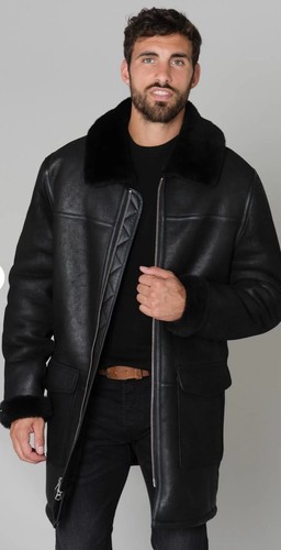Shearling coat men real - shearling,