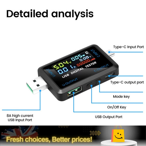 Usb type digital voltmeter - usb, type-c