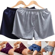 Luxury Men's Home Silk Satin Pyjama Shorts Nightwear Sleep Bottoms L~3XL