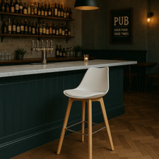 Erik Counter Height White Bar Stool Indoor Garden Kitchen Dining Livingroom