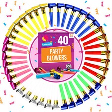 40 Party Blowers |Kids Birthday Loot Bag Filler Horn Blowouts Noise Whistles Toy