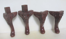 Carved Wood Furniture Legs Old Chair Feet Wooden Table Shell Clam Rococo 10" x4