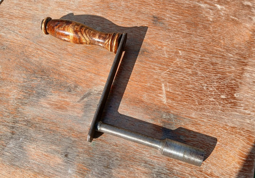 Antique wood handle - handle, winder