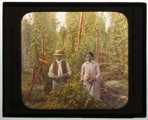 Native american couple tending - native,