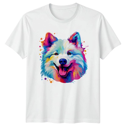 Colorful samoyed shirt dog - t-shirt,