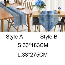 Oil Painting Texture Paint Linen Table Runner Kitchen Table Dining Tablecloth##