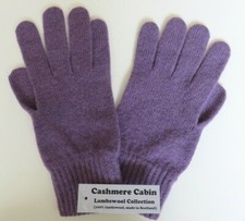 Ladies purple gloves lambswool
