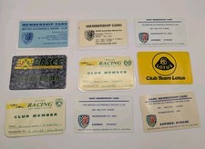 British Racing And Sports Car Club & Automobile Racing Club Membership Cards X9