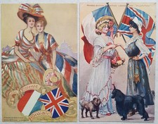 2x FRANCO-BRITISH Exhibition London Entente Cordiale/Salutation 1908 Valentine's
