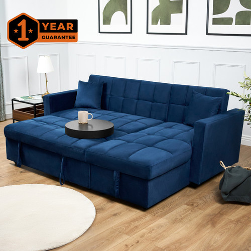 Velvet corner sofa bed - corner,
