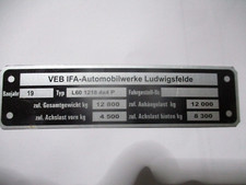 Nameplate ID plate sign IFA