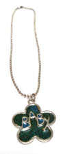 Vintage Spice Girls Dark Blue/Green Flower Shape BABY Necklace Extremely Rare