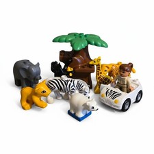 LEGO Duplo Zoo Tiger Tractor Car  Lion Palm Tree Bundle 