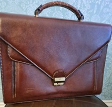 leather  laptop bag Texier Briefcase laptop Vintage Shoulder strap very good 