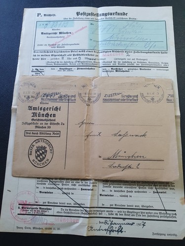 German 1937 letter munich - german,