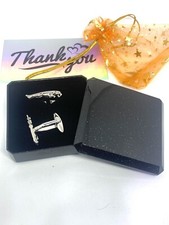 Jaguar 3D Platinum Plated Car Cufflinks Leaping Jaguar IN CUFFLINK BOX UK SELLER