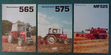 Vintage Massey Ferguson Tractor  565 & 575 + Combine 525 Specification Leaflets