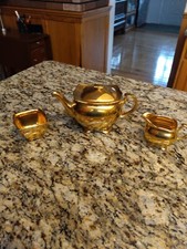 Vintage Royal Winton Grimwades England Porcelain Gold Tea Set
