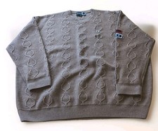 Raf Simons x Fred Perry Wool Patched Oversized Sweater - Size Medium - Almond