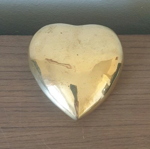 Vintage brass heart - brass,