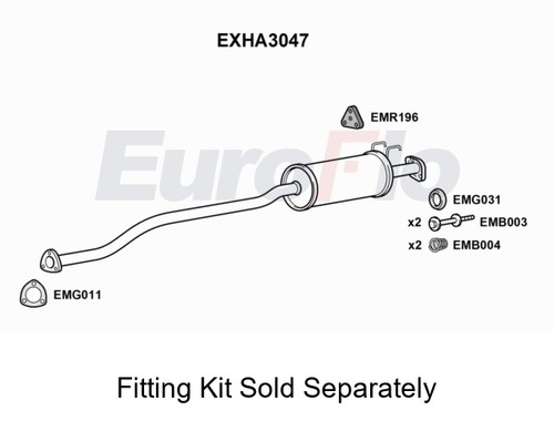 Rear muffler silencer insert - rear,