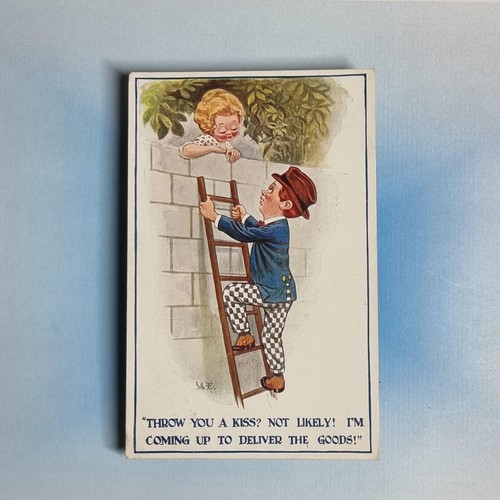 Comic postcard 1920 throw - comic,