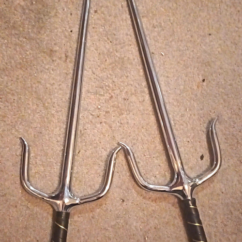 Pair metal sai martial arts - of,