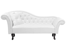 Left Hand Faux Leather Chaise