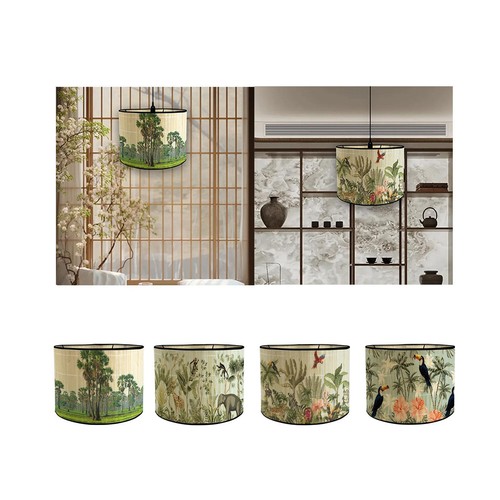 Bamboo lamp shades e27 drum - shades,