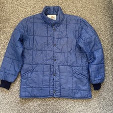 Mens Country Leisure Wear Blue Striped Quilted Puffer Jacket Jacket Uk L Outdoor