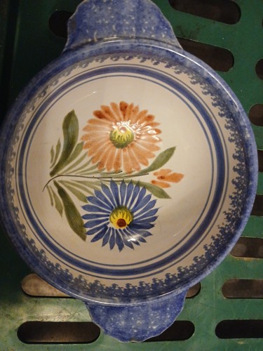 Quimper flowers bowl signed - ,